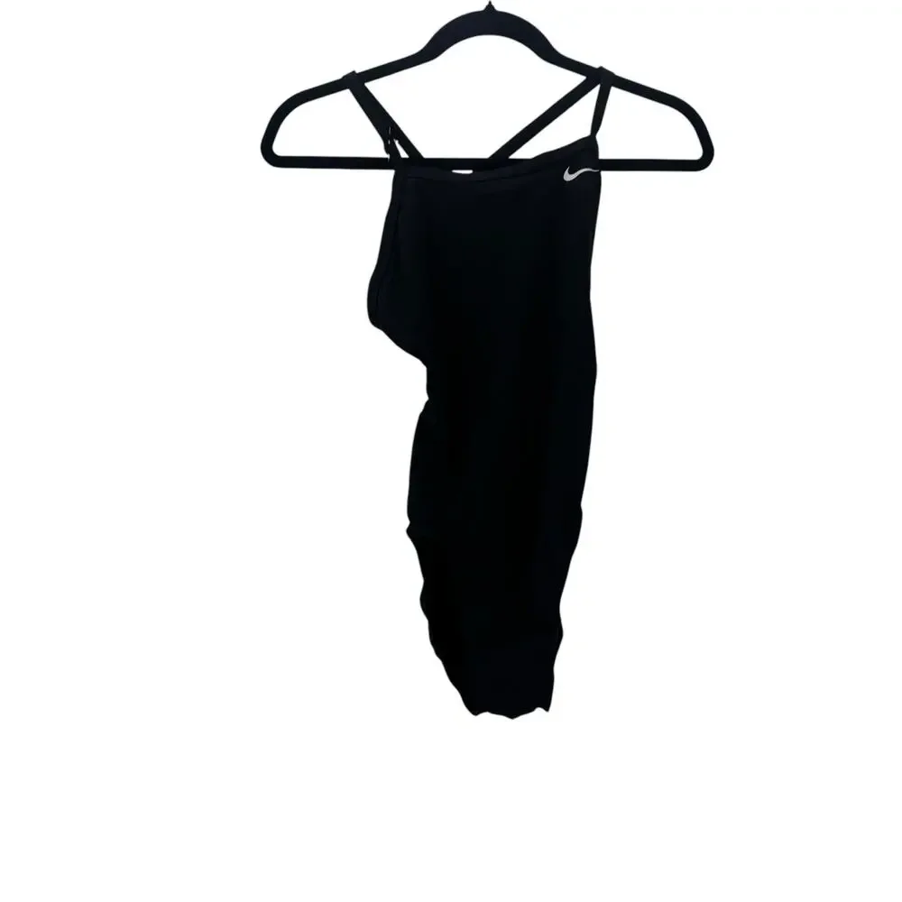 Nike Hydrastrong Racerback Cut-Out One Piece Swimsuit Black Size 4 NWT